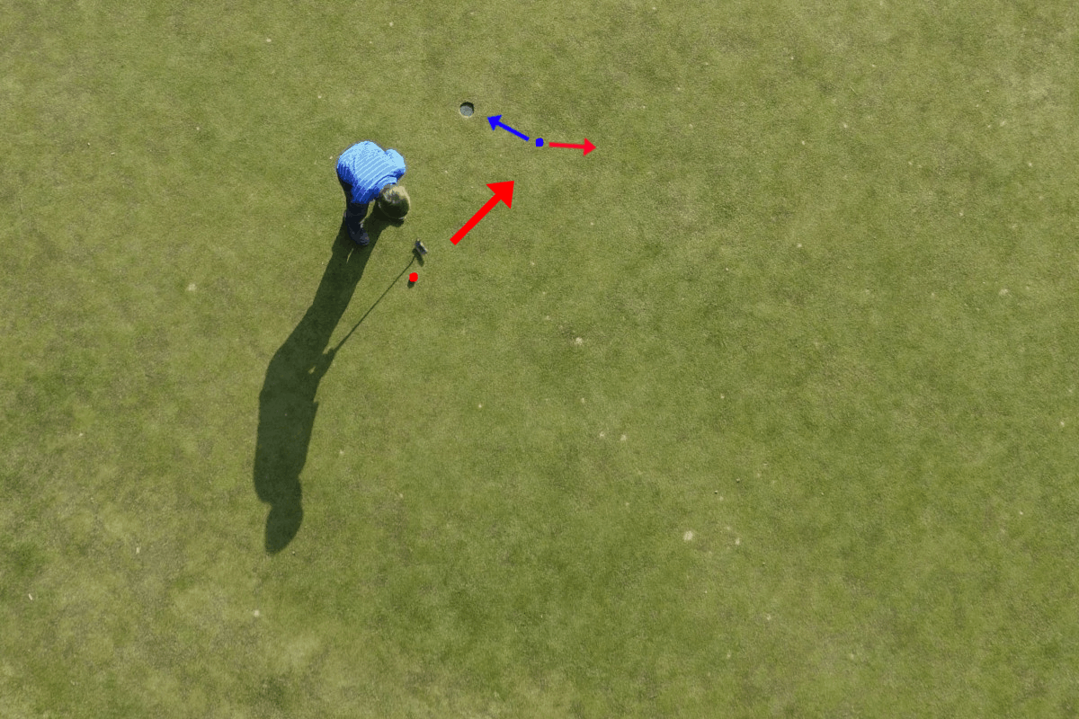 golf balls colliding on putting green