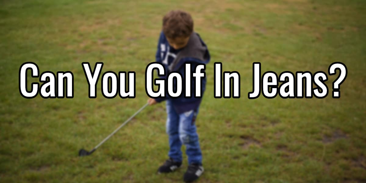 child golfing in jeans