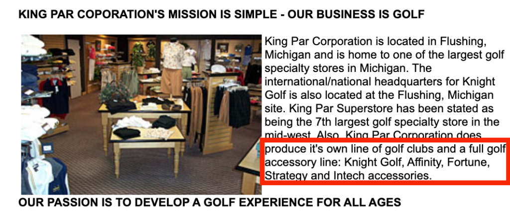 golf brands that king par owns